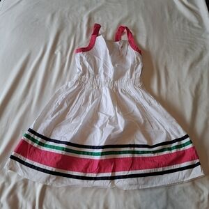 Nautica girls dress size 12/14 sun dress white, pink & green NWT